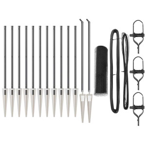 Valla con Poste Gris 0.4 x 25 m Acero recubierto de PVC H