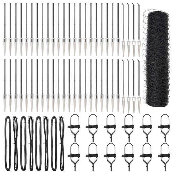 Cerca Hexagonal  Cinza 0.8x100 m Aço M 2