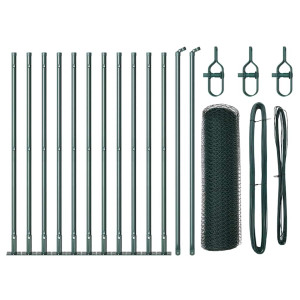 Conjunto de Cercas Conjunto de 2 Verde Floresta Aço Revestido a Pó H