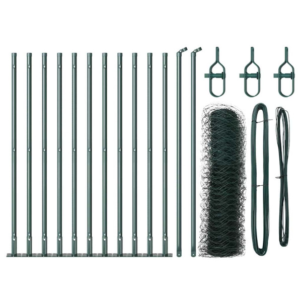 Conjunto de Cercas Conjunto de 2 Verde floresta Metal 25 x 0.5 m M 4