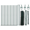 Juego de Cercas Set de 2 Verde bosque Metal 25 x 0.5 m Duradero 4