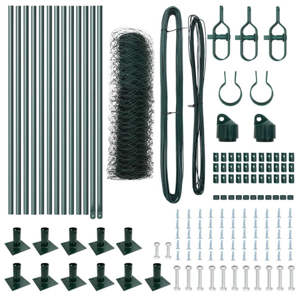 Juego de Cercas Set de 2 Verde bosque Metal 25 x 0.5 m Duradero M 5