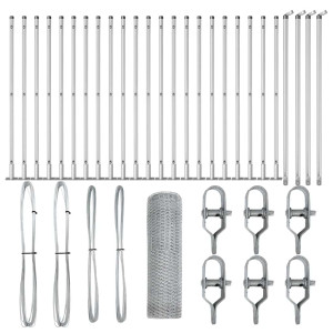 Cerca com Postes Prateado 1 x 50 m Aço revestido de PVC H