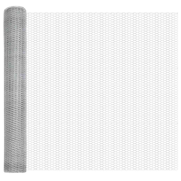 Cerca com Postes Prateado 1 x 50 m Aço revestido de PVC M 5