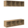 Juego de muebles de TV 3 pcs Roble artisan Madera contrachapada 2