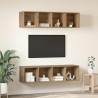 Juego de muebles de TV 3 pcs Roble artisan Madera contrachapada 4