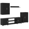 Conjunto de Gabinete para TV de 4 Peças 4 pcs Carvalho preto 2