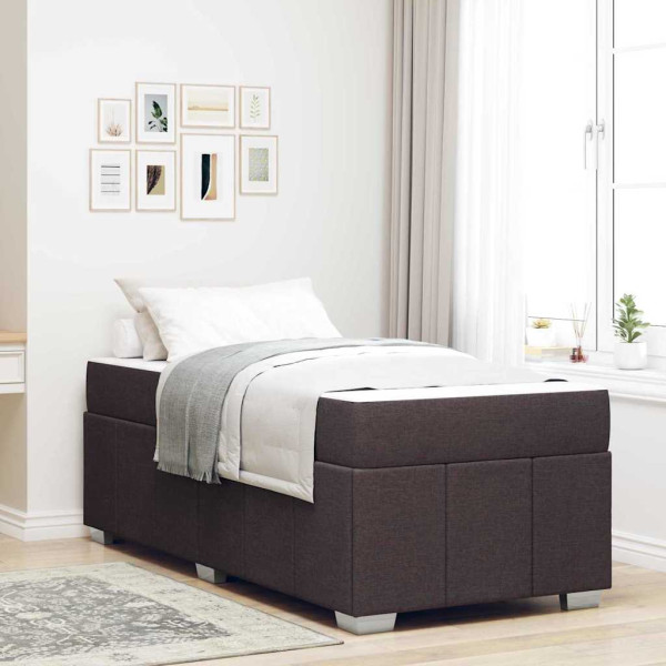 Estructura de cama Marrón oscuro 90 x 190 cm tela D