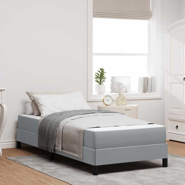 Cama tipo Box Spring Otro Gris claro 90 x 190 cm tela D