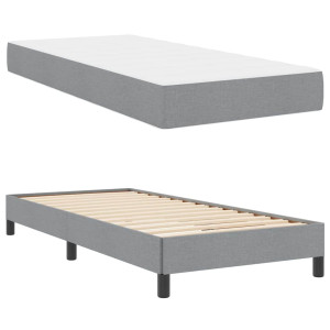 Cama tipo Box Spring Otro Gris claro 90 x 190 cm tela H