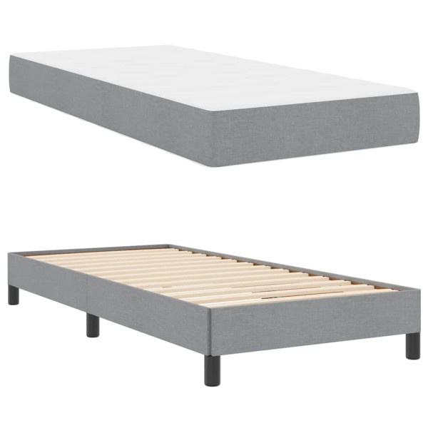 Cama Box Outros Cinzento-claro 90 x 190 cm tecido M 2
