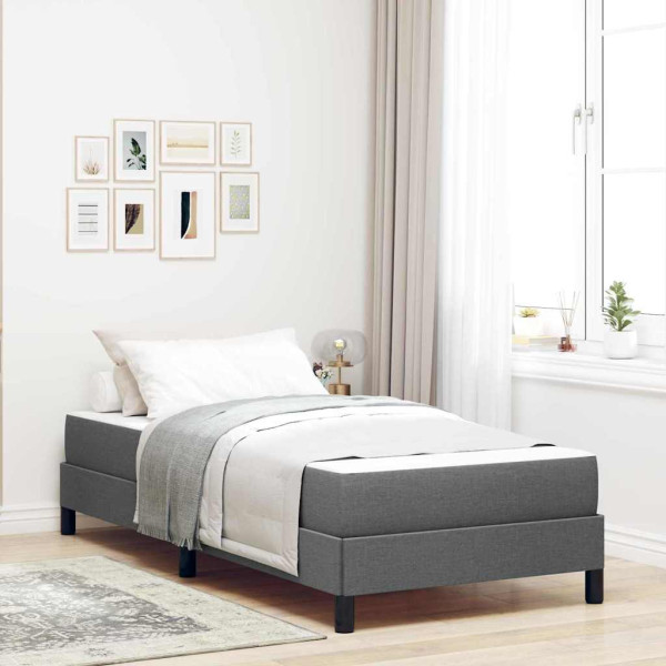 Cama tipo Box Spring Otro Gris oscuro 90 x 190 cm tela D