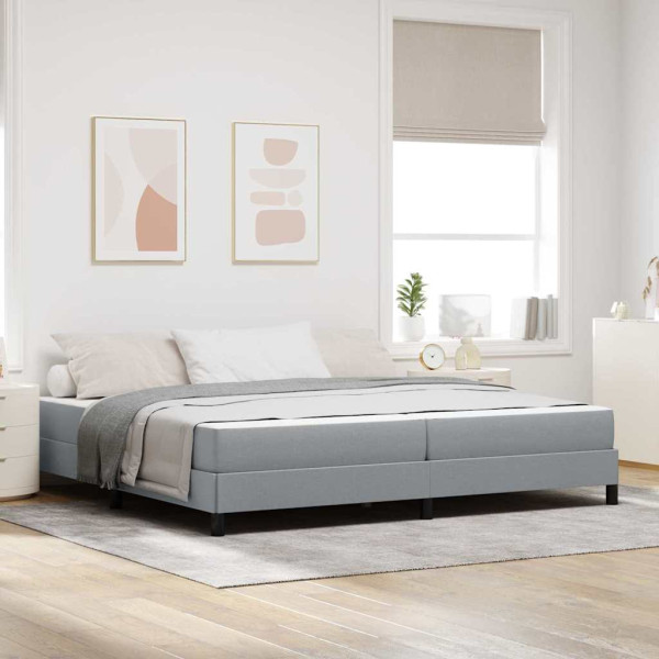 Cama tipo Box Spring Otro Gris claro 200 x 200 cm tela D