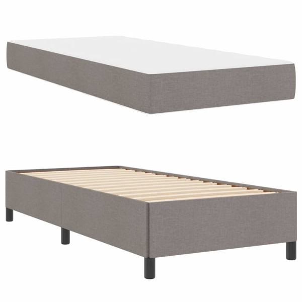Cama Box Taupe. Preto 80 x 200 cm Tecido. Madeira de Engenharia M 5