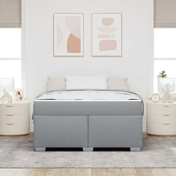 Estrutura da Cama Outros Cinzento-claro 140 x 200 cm tecido M 5