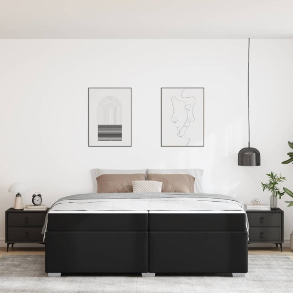 Estructura de cama Otro Negro 200 x 200 cm Cuero sintético M 5