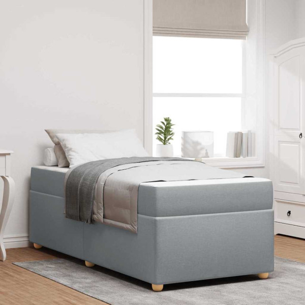 Estructura de cama con colchón Otro Gris claro 80 x 200 cm tela D