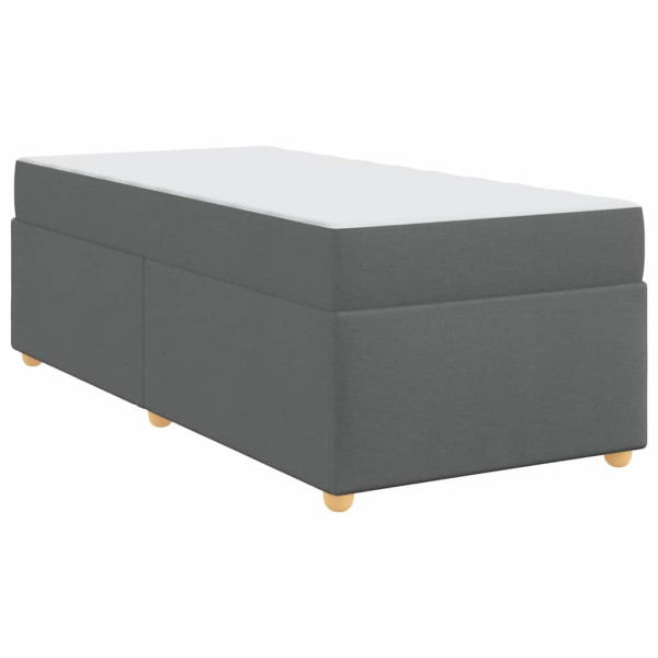 Estructura de cama con colchón Gris oscuro 90 x 190 cm tela M 2