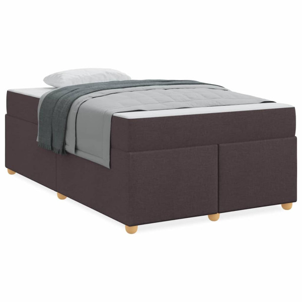 Estructura de cama con colchón Marrón oscuro 120 x 190 cm tela M 4
