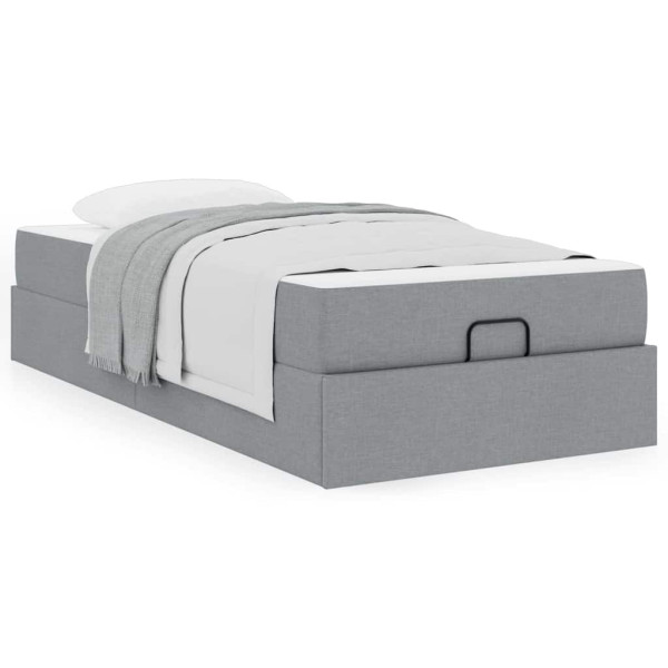 Estructura de cama Gris claro 90 x 200 cm tela M 4