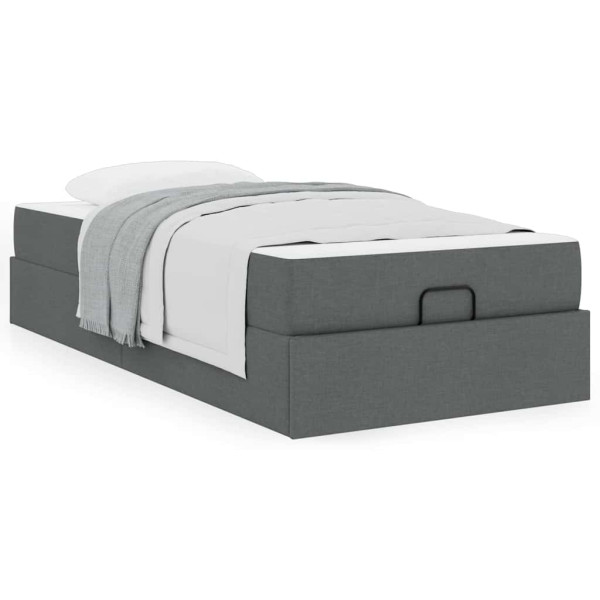 Estrutura da Cama Cinzento escuro 100 x 200 cm tecido M 4