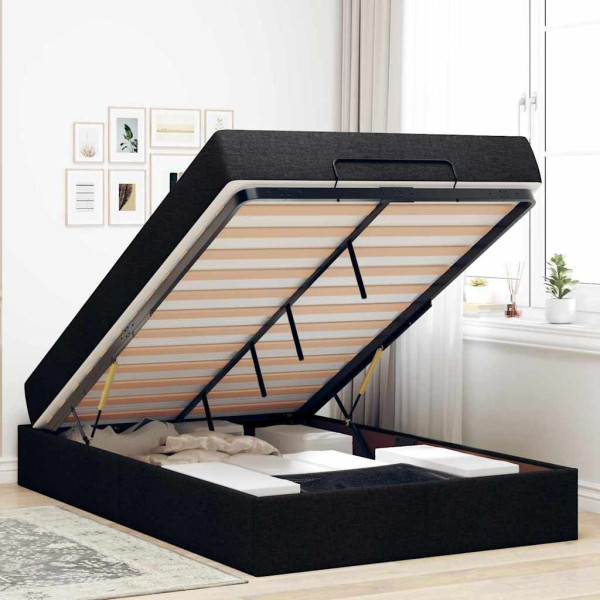 Estructura de cama Negro 120 x 190 cm tela M 5