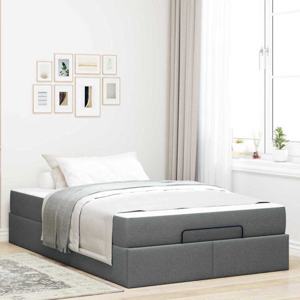 Estructura de cama Gris oscuro 120 x 200 cm tela D