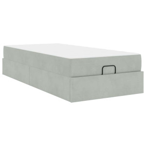 Estructura de cama Gris claro 80 x 200 cm Terciopelo H