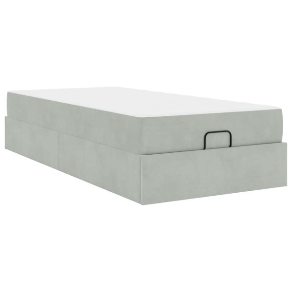 Estructura de cama Gris claro 90 x 200 cm Terciopelo M 2