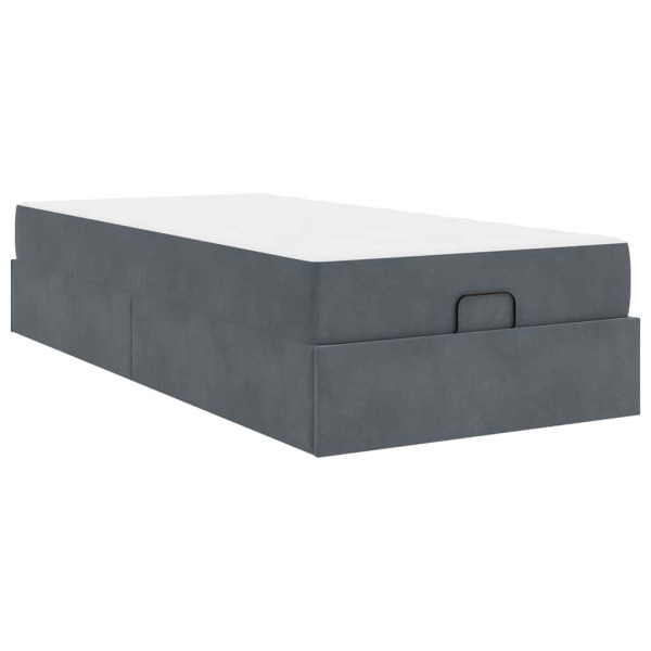 Estructura de cama Gris oscuro 100 x 200 cm Terciopelo M 2