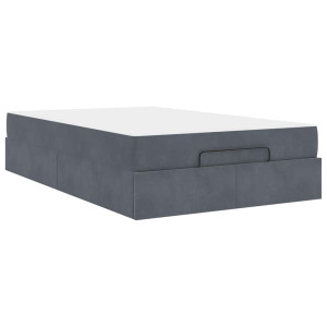 Estructura de cama Gris oscuro 120 x 190 cm Terciopelo H