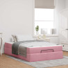 Estructura de cama Rosa 140 x 190 cm Terciopelo 1