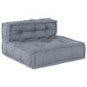 Puff modular de tela gris 70x70x54 cm 1