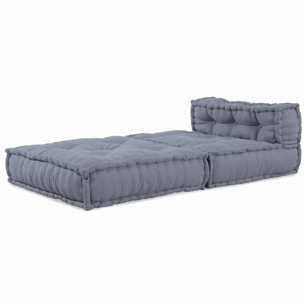Puff modular de tela gris 70x70x54 cm M 3