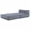 Puff modular de tela gris 70x70x54 cm 3