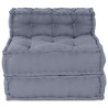 Puff modular de tela gris 70x70x54 cm 4