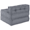 Puff modular de tela gris 70x70x54 cm 5