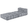 Puff modular de tela gris 70x70x54 cm 1