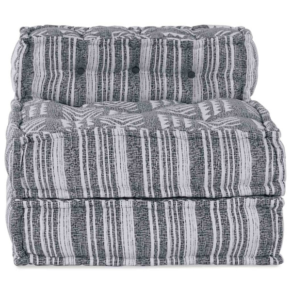 Puff modular de tela gris 70x70x54 cm M 4