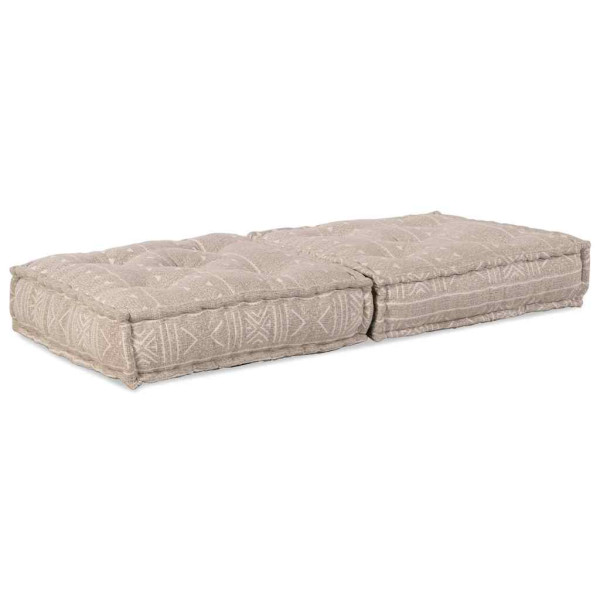 Puff modular de tela marrón claro 70x70x36 cm M 2