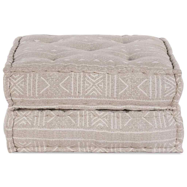 Puff modular de tela marrón claro 70x70x36 cm M 3