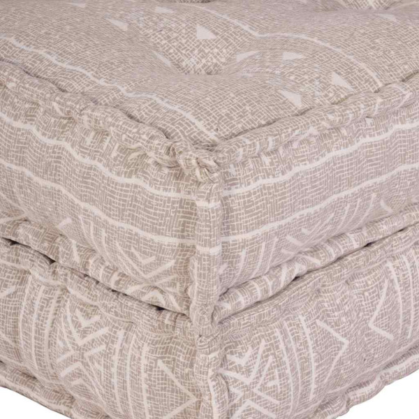 Puff modular de tela marrón claro 70x70x36 cm M 5