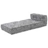 Puff modular de tela gris claro 70x70x54 cm 3