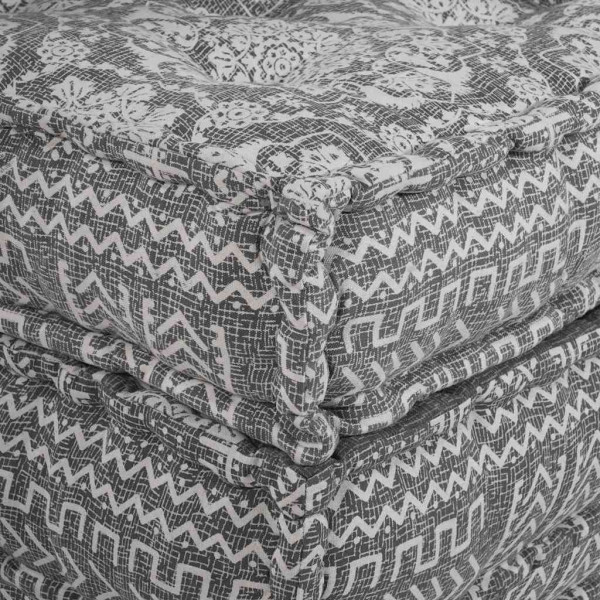 Puff Modular Cinza Claro 70x70x36 Têxtil M 5