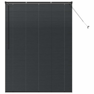 Persiana de Janela com cortinas Outros Manual Preto 80 x 130 cm Alumínio H