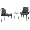Conjunto de Comedor de Jardín 3 pcs Negro. Antracita 3