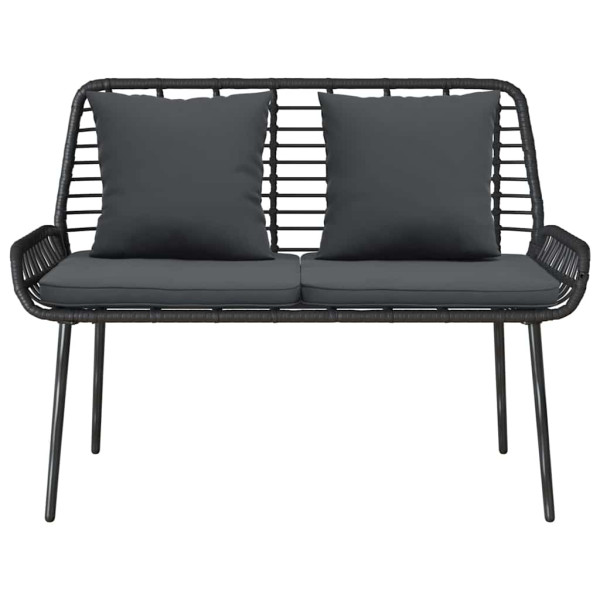 Banco de jardín con almohada Negro. Antracita 109 x 63 x 83 cm M 5