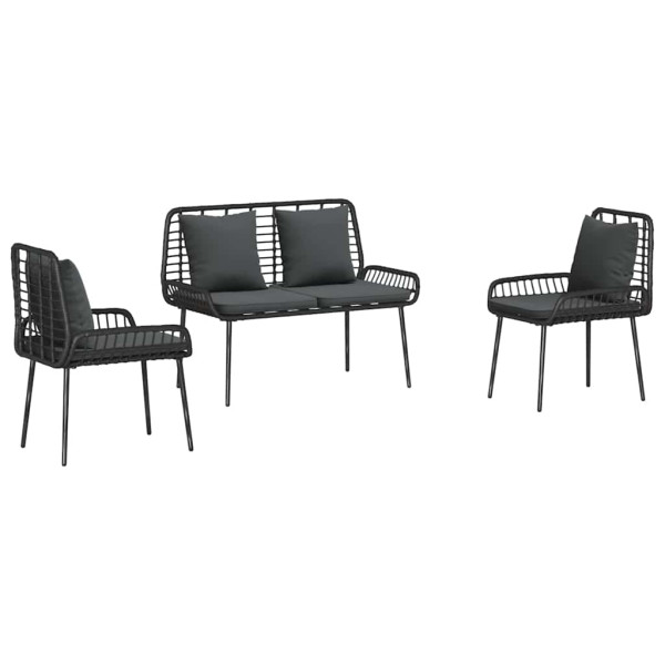 Conjunto de Comedor de Jardín 3 pcs Negro. Antracita M 2