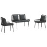 Conjunto de Comedor de Jardín 3 pcs Negro. Antracita 2