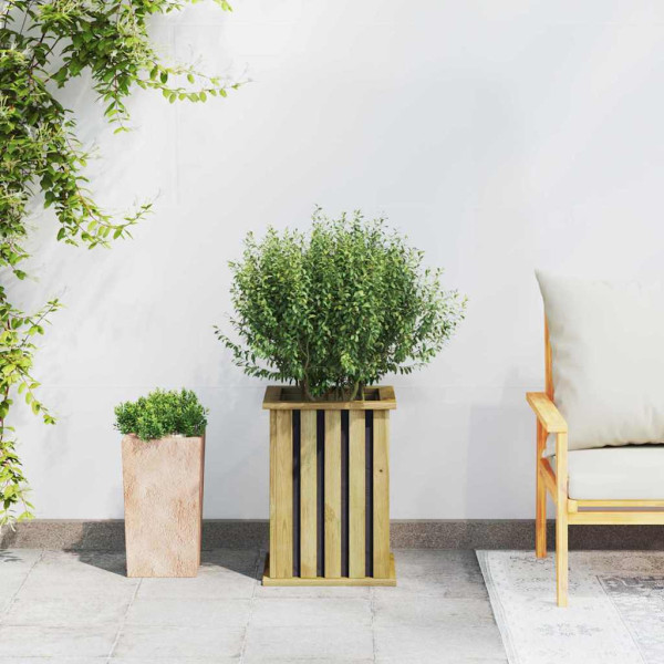 Macetero de Jardín con Forro 33x33x45 cm Madera de Pino Tratada M 4